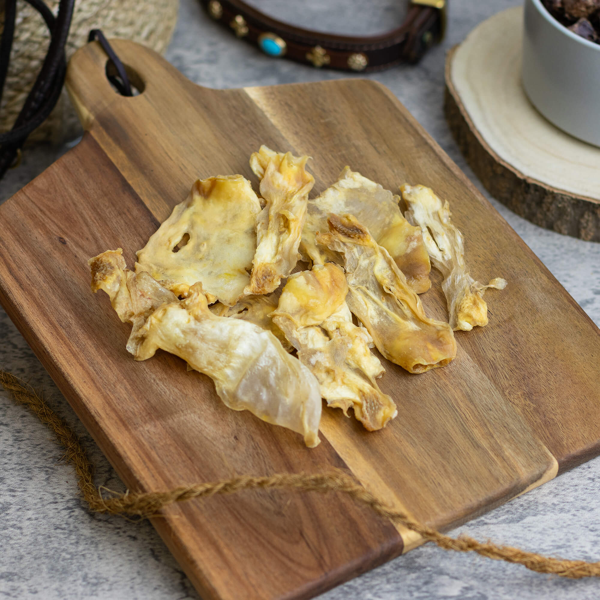 Kaninchenhaut ohne Fell getrocknet